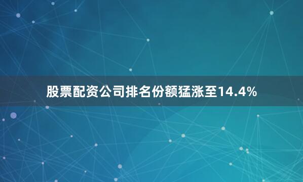 股票配资公司排名份额猛涨至14.4%